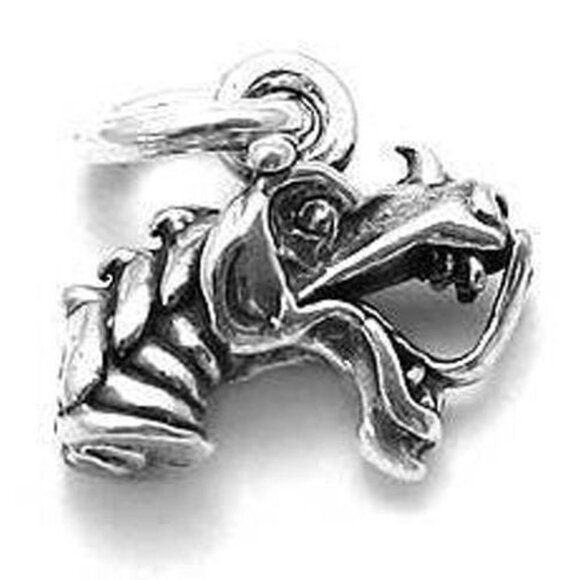 DRAGON HEAD CHARM IN STERLING SILVER. - Picture 1 of 1